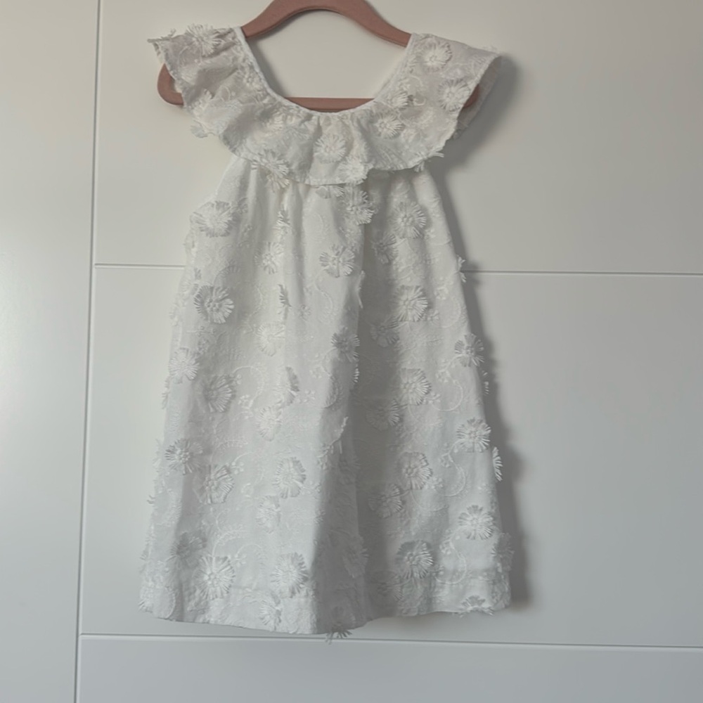 Zara White Emroidered Dress